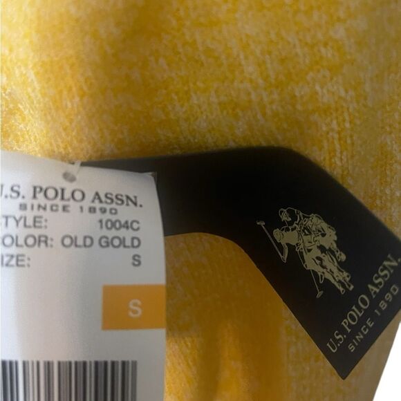 US. POLO ASSN. MARLED CREW NECK SWEATER YELLOW EMBROIDERED LOGO SIZE SMALL NEW - Picture 13 of 16